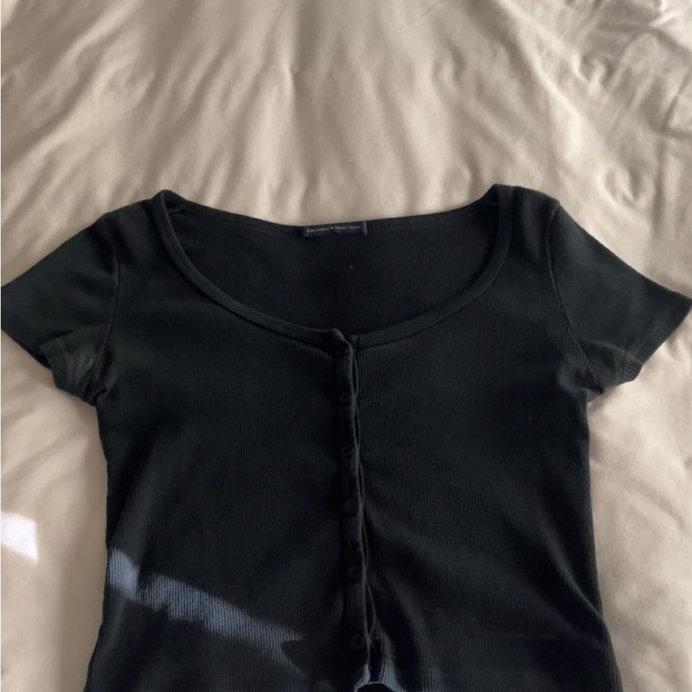 Brandy Melville Black Scoop Neck Top